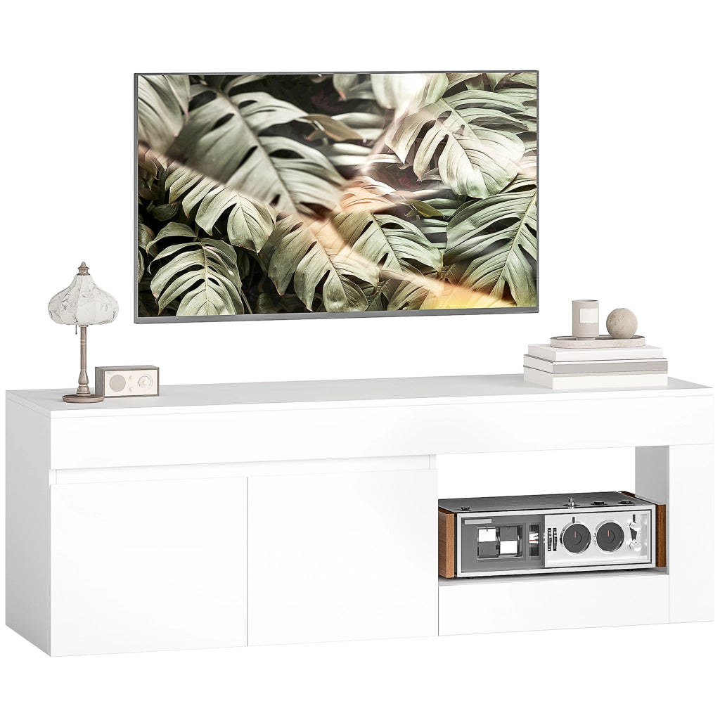Mobile TV moderno con 2 ante e ripiano aperto ¨C Xylo ¨C Bianco 140x40x48 cm