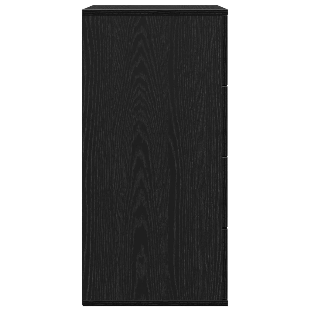 Credenza | Madia | Buffet da pranzo | Armadio da pranzo Rovere Nero 60 x 39 x 80 cm Legno multistrato