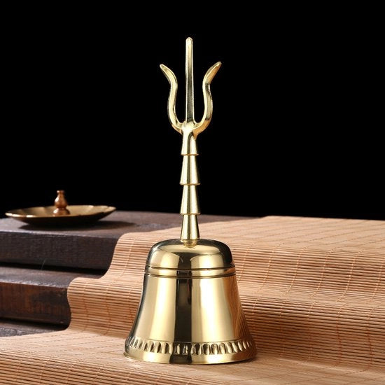 Campana a mano, manico lungo duraturo, impugnatura pratica e comoda, idea regalo per campane da decorare casa e tempio