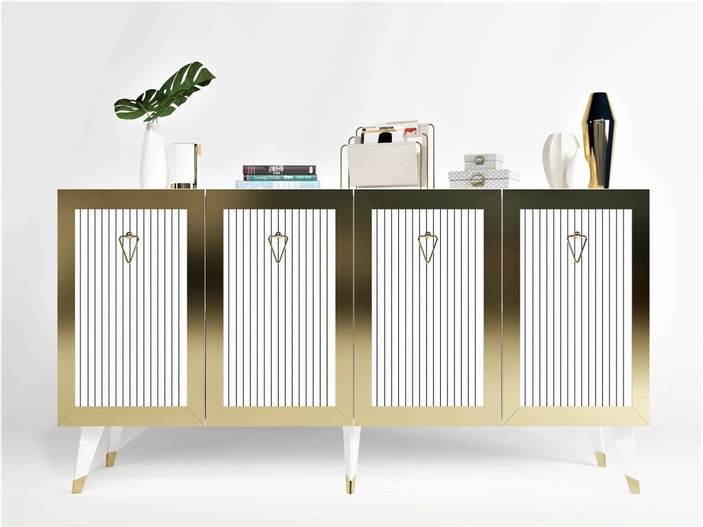 Credenza in legno "Bare" - 150 x 40 x 80 cm - Oro
