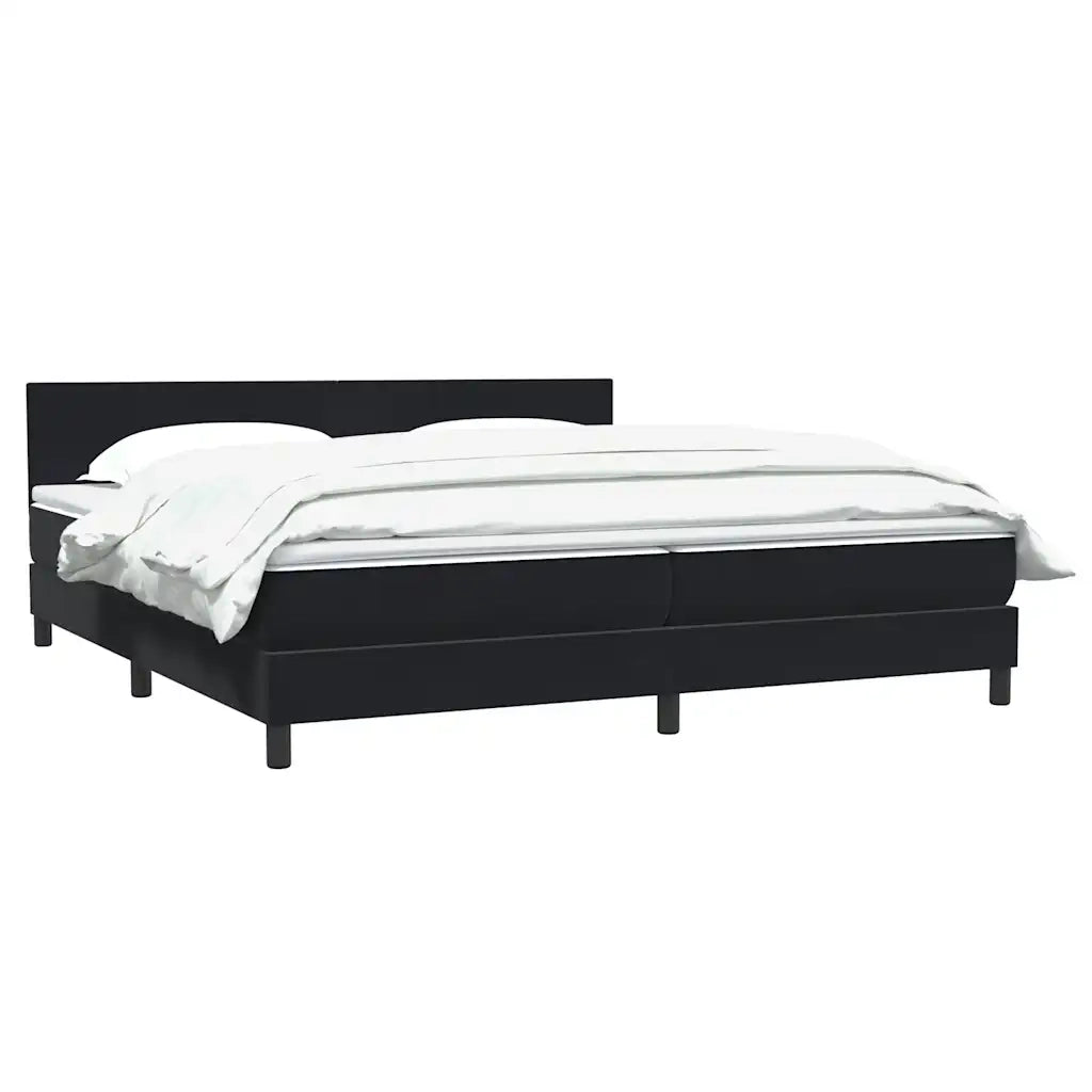 Giroletto a Molle con Materasso Nero 200x220 cm in Velluto 3316085