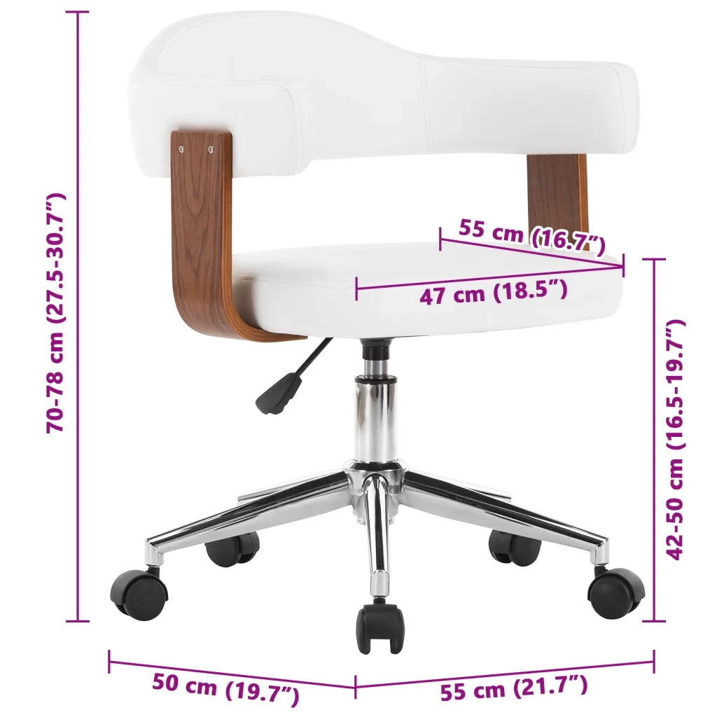 Sedie da Pranzo Girevoli 6 pz Bianche Legno Curvo e Similpelle cod mxl 15799
