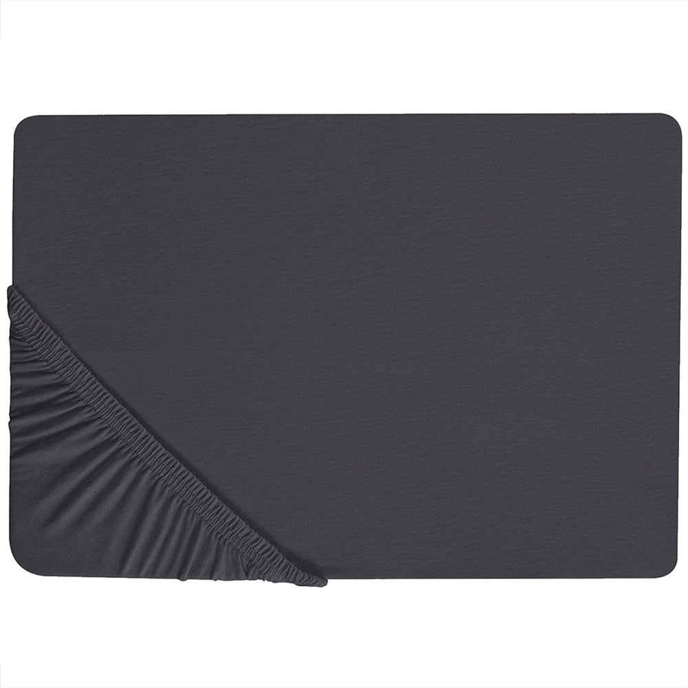 Lenzuolo con angoli cotone nero 90 x 200 cm coprimaterasso elasticizzato modello classico a tinta unita camera da letto classica