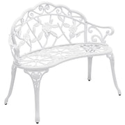 Panca da Giardino Monfalcone Panchina Decorativa con Motivi Floreali - Bianco casa.pro
