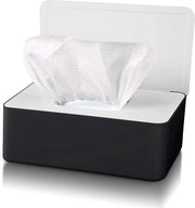 Tissue con coperchio, contenitore per asciugamani, cassetta di stoccaggio serviette impermeabile per ufficio domestico auto (nero (coperchio bianco))