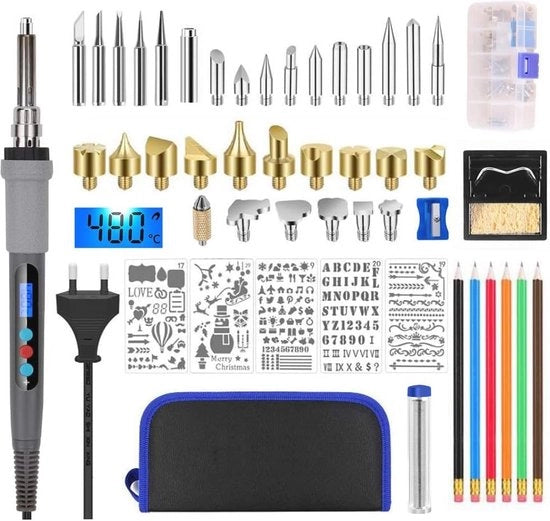 Set di seghe per legno e sollevamento professionale 43 pezzi con regolazione di temperatura per progetti creativi