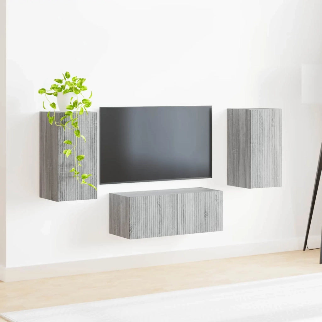Set mobile TV 6 pcs Grigio Sonoma Legno multistrato 3409066