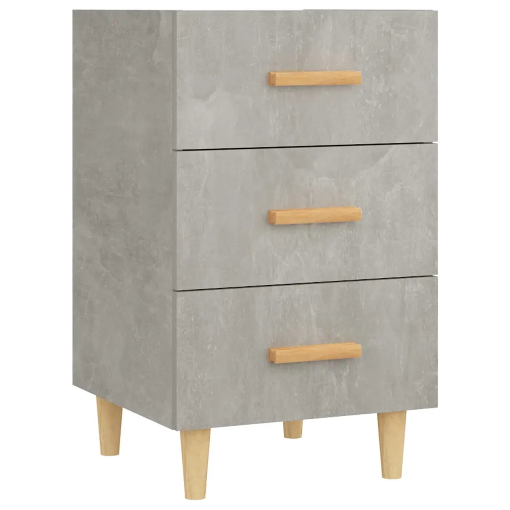 Comodino | Armadio da Notte | Mobiletto da notte Grigio Cemento 40x40x66 cm in Legno Multistrato