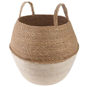 Vaso da fiori con manici Bianco Ø 32 x 32 cm 100% Erba marina 42012268