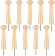 Pegni in legno - Pegni shaker in legno - Legno grezzo massello - Montaggio a viti per abiti e asciugamani - Lunghezza 9,5 cm - Legno naturale - Set da 10 pezzi - Ideali per pannelli di appendiabiti e progetti DIY