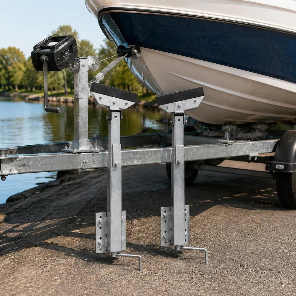 Boat Trailer Supports, Solid Rubber, Set Of 2, 63 - 88 Cm