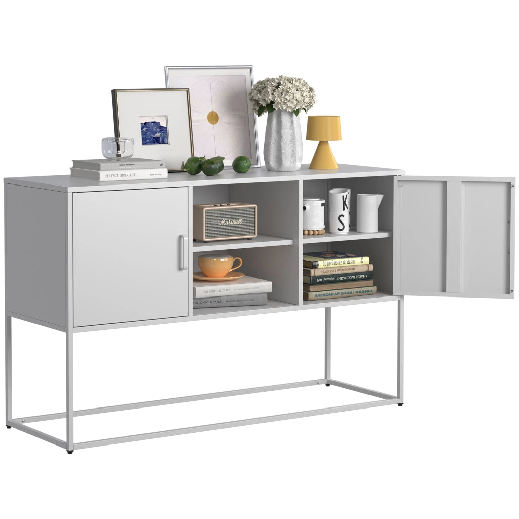 Credenza Buffet con Ante e Ripiani ¨C Xylo ¨C Bianco, Metallo, 120x75x40 cm