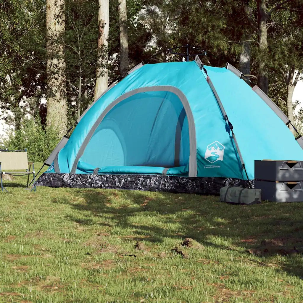 Tenda da Campeggio 5 Persone-Tenda per Escursionismo Blu a Rilascio Rapido