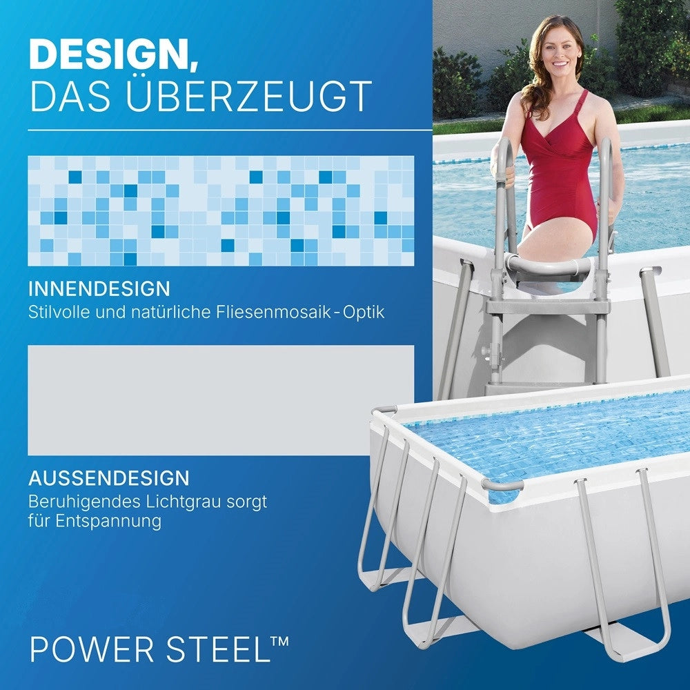 Trade Shop - Piscina Fuori Terra Power Steel Con Struttura Pompa Filtro 549x274x122cm Rettangolare 56465 -