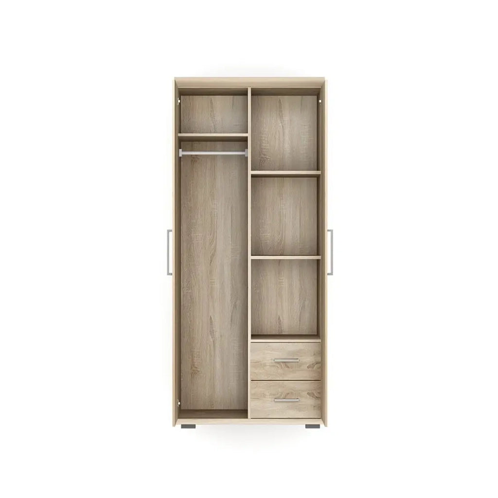 Armadio a 2 ante con appendiabiti TOM – Rovere sonoma