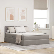 Letto con contenitore LED e materasso Tortora 140 x 200 cm