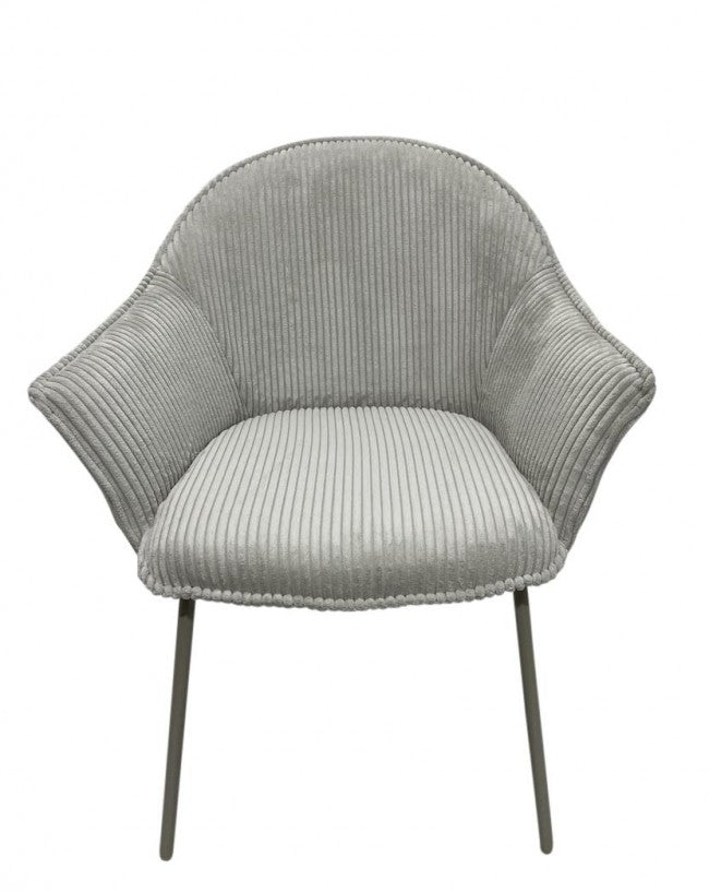 Set 2 Sedie con Braccioli 66x64x83 cm in Poliestere Cassidy Warm-Grigio Chiaro