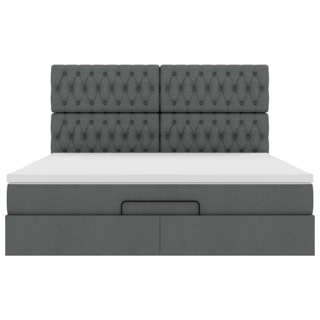 Struttura Letto Pouf con Materasso 180x200 cm in Tessuto 3314108