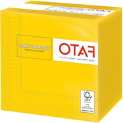 Servetten per una volta per cocktail e aperitivo - confezione da 100 servetten - formato 24 x 24 cm - carta gialla - 100% cellulosa pura - certificato FSC - servetten di carta