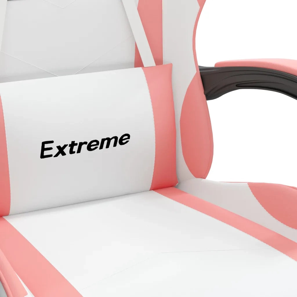 vidaXL Sedia da Gaming Bianco e Rosa in Similpelle