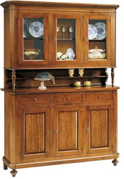 Cristalliera 3 ante napoletana in legno massello finitura elite 150x43x205 - Mobili 2G