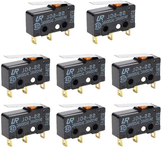 Microswitch SS-5GL 5 A 250 V commutatore finale 3 poli maniglia a scomparsa attuatore a impulso con pulsante a pressione (nero)