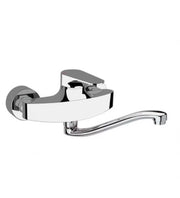 Miscelatore a muro per lavello con bocca a s girevole, risparmio idrico, class line eco