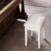 SGABELLO da trucco imbottito bianco in legno massello
