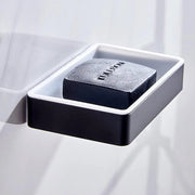 Dispenser di sapone senza fori, contenitore di sapone, contenitore di sapone per bagno, doccia, cucina, alluminio e ABS, colla potente, contenitore di sapone per parete, doccia