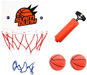 Set di mini pallacanestro 4 pezzi - Anello da pallacanestro indoor - Gioco interattivo - Adatto a bambini e adulti - In plastica - Incluso pompa - Pallacanestro da ufficio