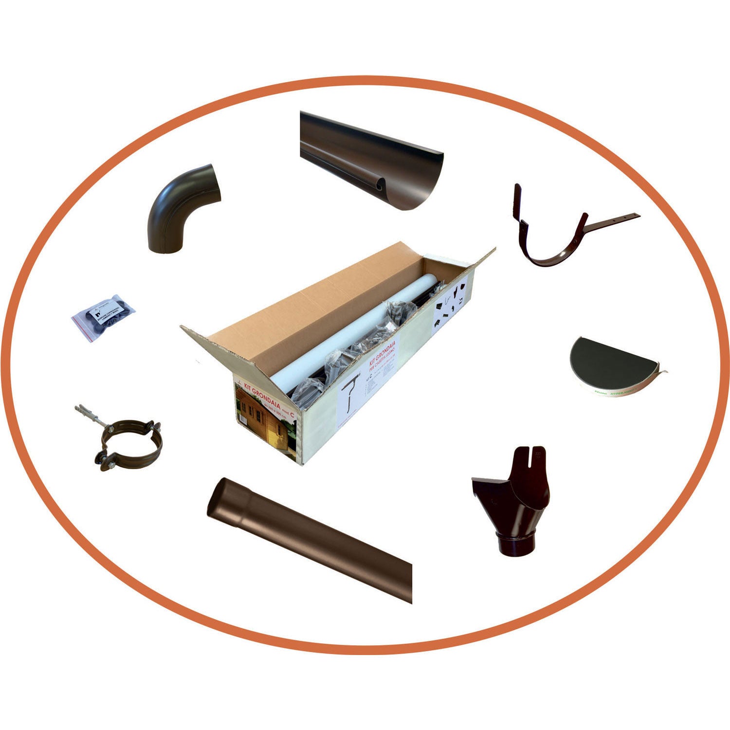 Kit C gronde grondaie per casette con falde da cm. 260 a cm. 300