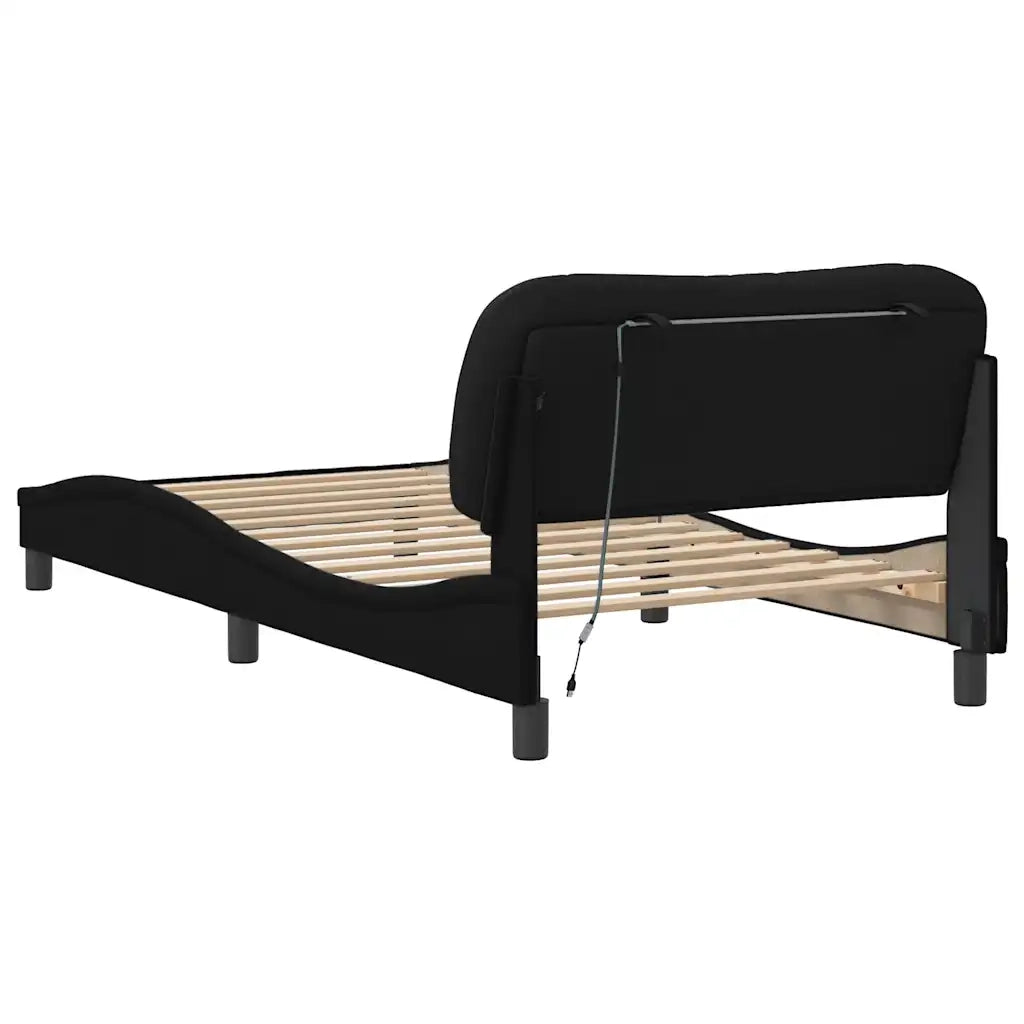 Giroletto senza Materasso Hvar Nero 100x200 cm in Tessuto