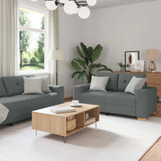 Set divano a 2 pz con Cuscini Tessuto Grigio Scuro 3324711