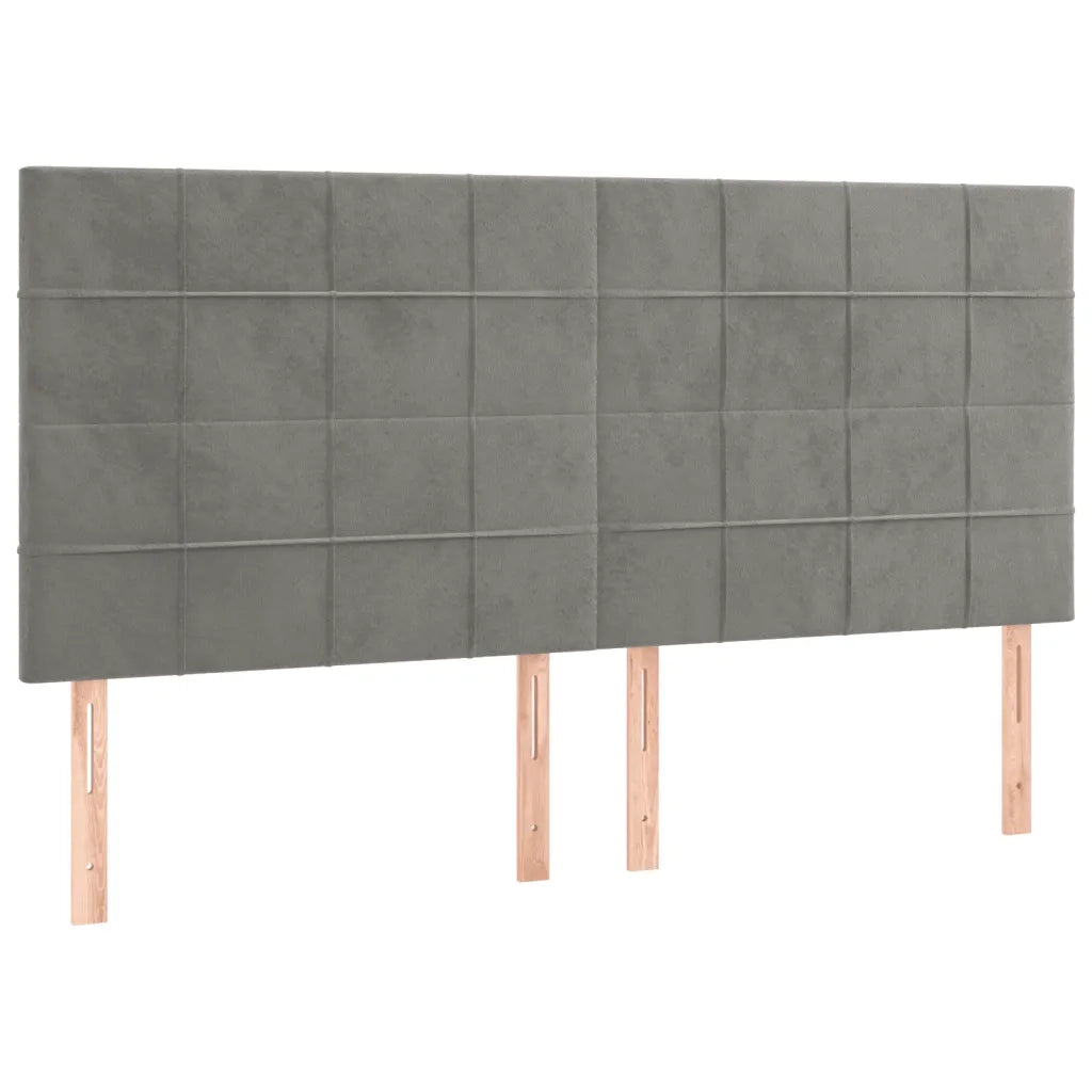Giroletto senza Materasso Grigio Chiaro 160x200 cm Velluto