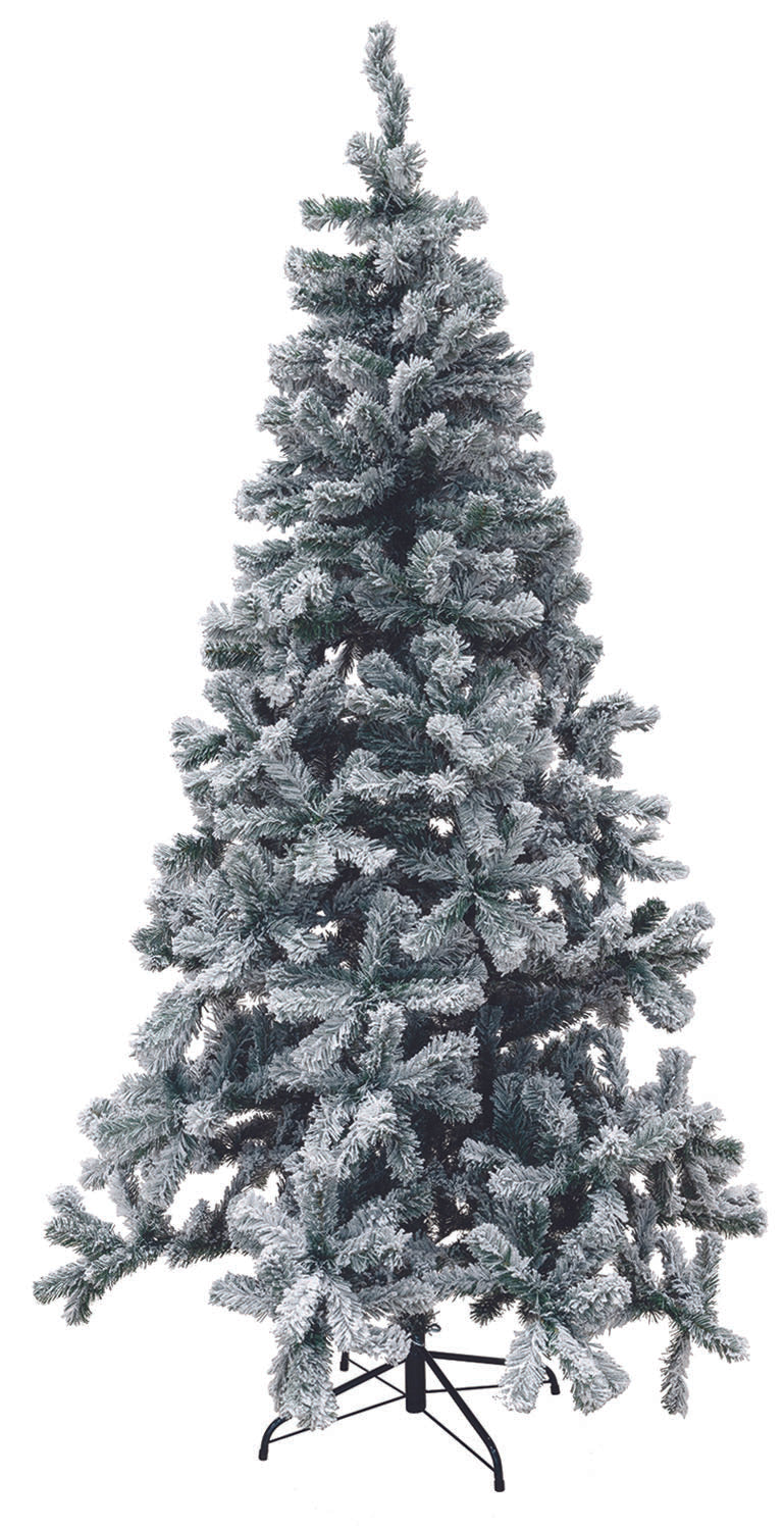 ALBERO DI NATALE SESTRIERE INNEVATO H. 180CM FOLTO E VOLUMINOSO IN PVC