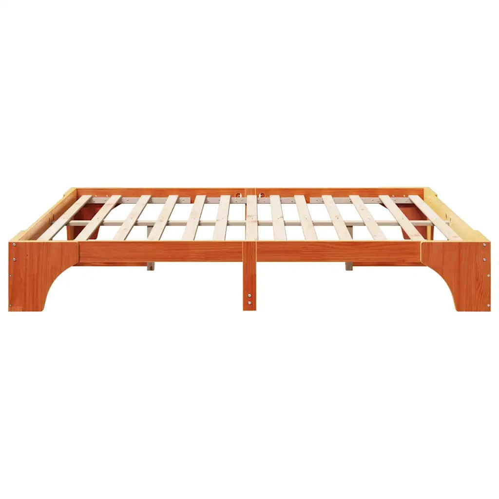 Struttura del letto Marrone cerato 200 x 200 cm Pino massello 872934
