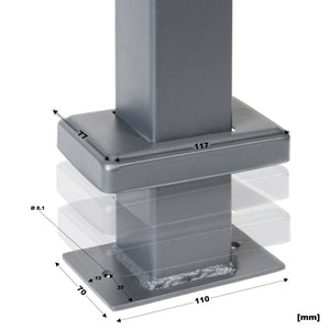 Toboli Supporto per cassetta della posta per pacchi Antracite Stand con 2 pali Base