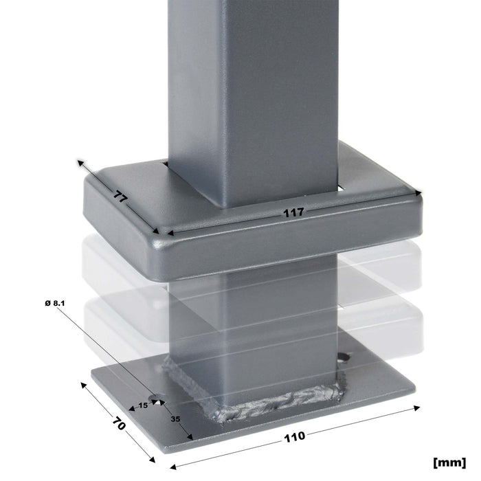 Toboli Supporto per cassetta della posta per pacchi Antracite Stand con 2 pali Base