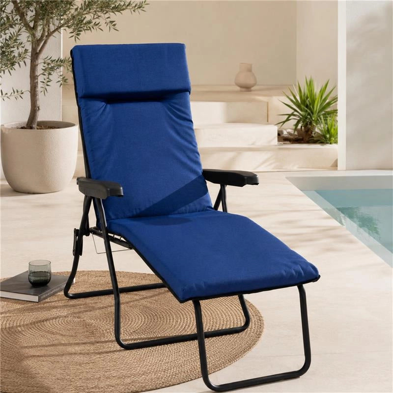 MAURY'S POLTRONA PISA NON AUTOMATICA CON 6 POSIZIONI - COLORE BLU 170X60X62 CM