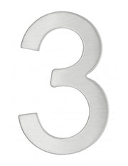 Numero 3 adesivo in acciaio inox, altezza 76 mm – THIRARD