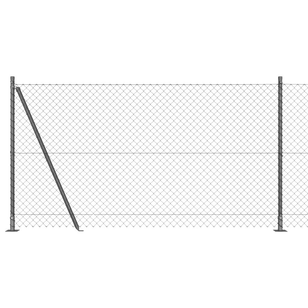 Recinzione a Maglie con 7 Pali Flangiati 1.2x10 m Acciaio Galvanizzato