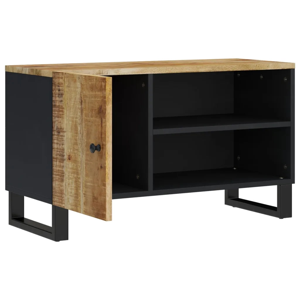 Mobile TV 80x33x46cm Legno Massello Mango e Legno Multistratocod mxl 79537