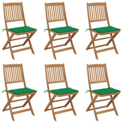 Sedie da Giardino Pieghevoli 6 pz con Cuscini Massello Acacia cod mxl 17533