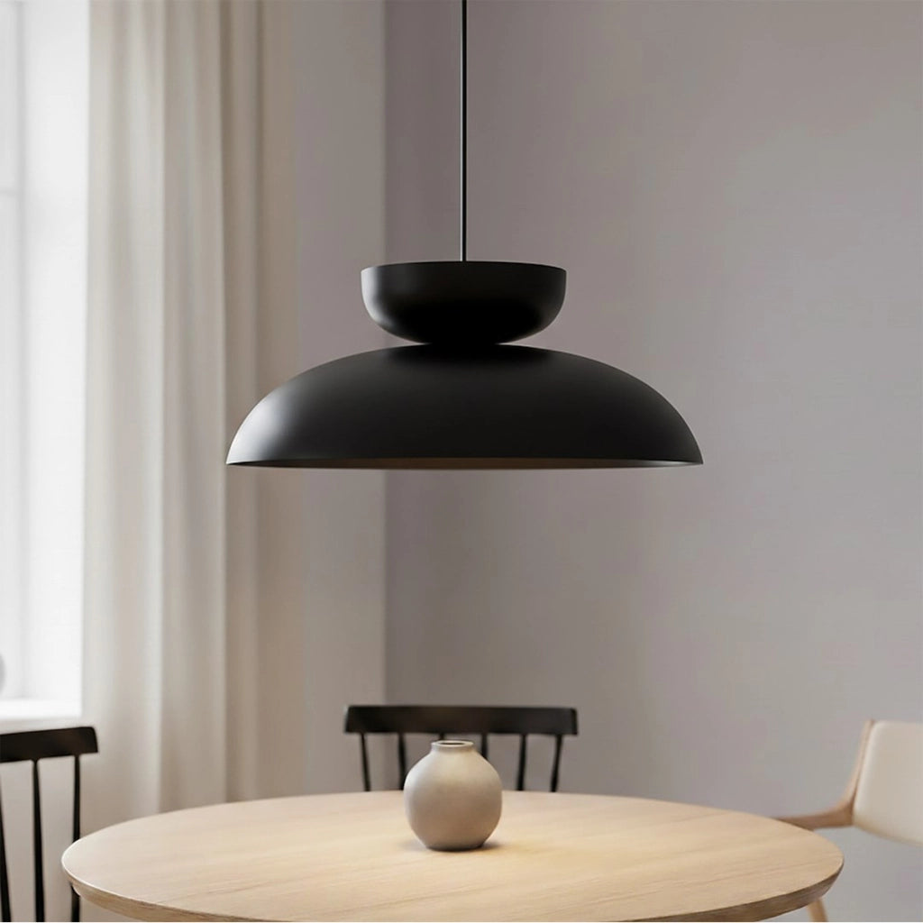 Lampada a sospensione Mega in acciaio nero opaco