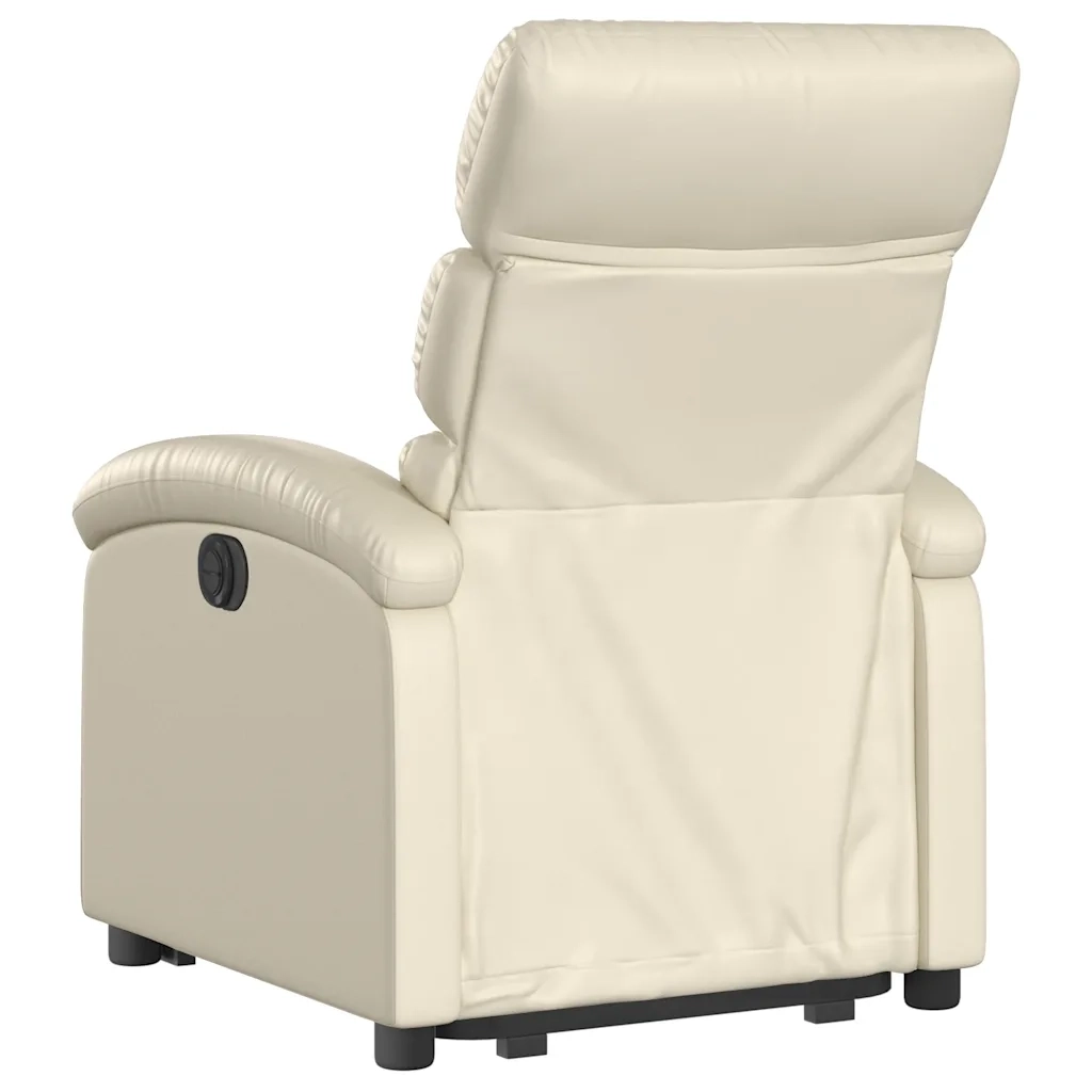 Poltrona Alzapersona Reclinabile Crema in Similpelle 3204055