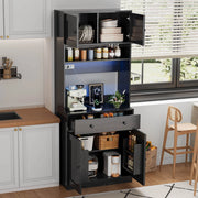 Colonna cucina 72x40x180 cm con LED RGB e prese