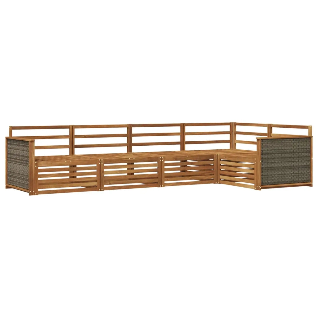 Set di divani da esterno 5 pz Naturale Legno di Acacia Massello 3383347