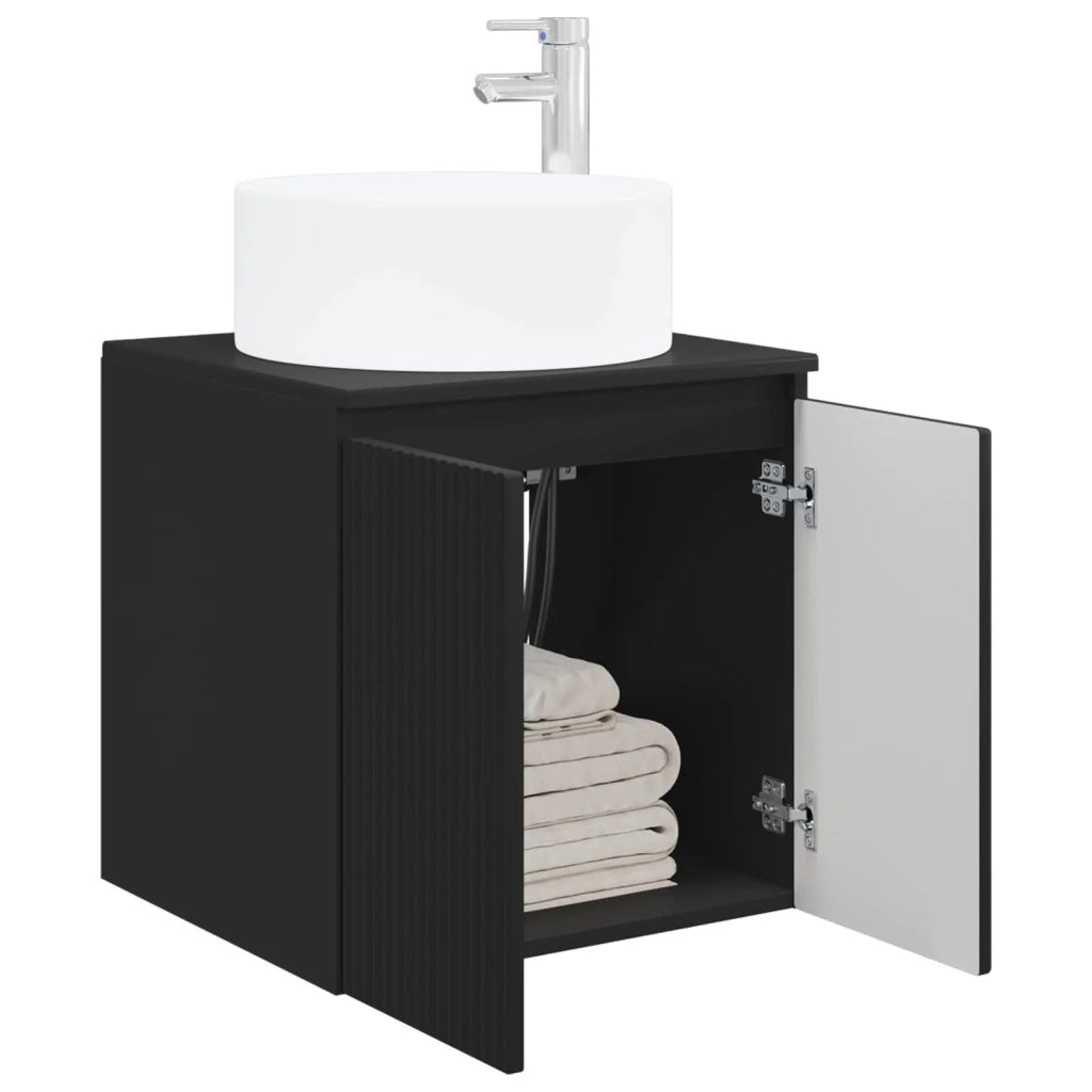 Mobile lavabo da parete Nero 49,5 x 44,5 x 65,5 cm 890463