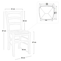 Sedia da sala da pranzo Venezia in legno noce chiaro con seduta in paglia