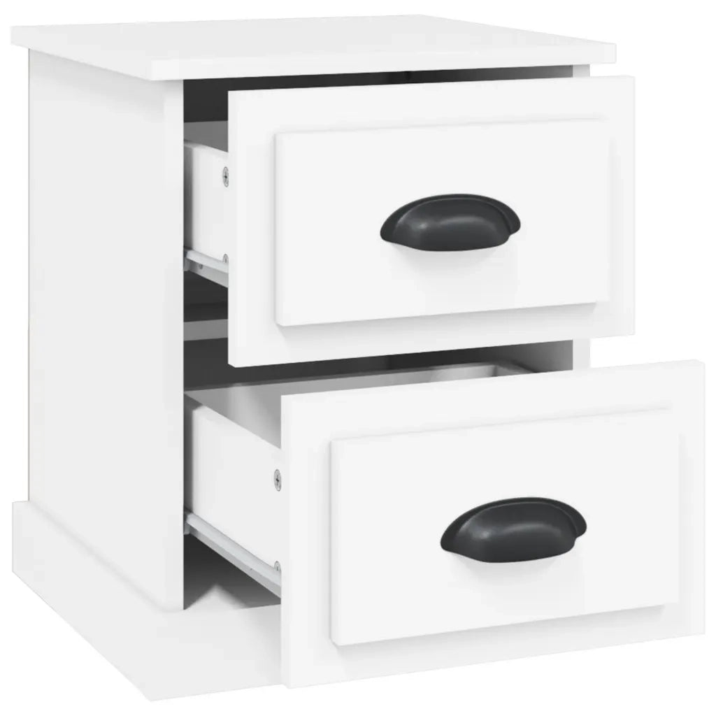 Comodini 2 pz-Set di 2 Tavolino da notte Bianchi 39x39x47,5 cm in Legno Multistrato 464137
